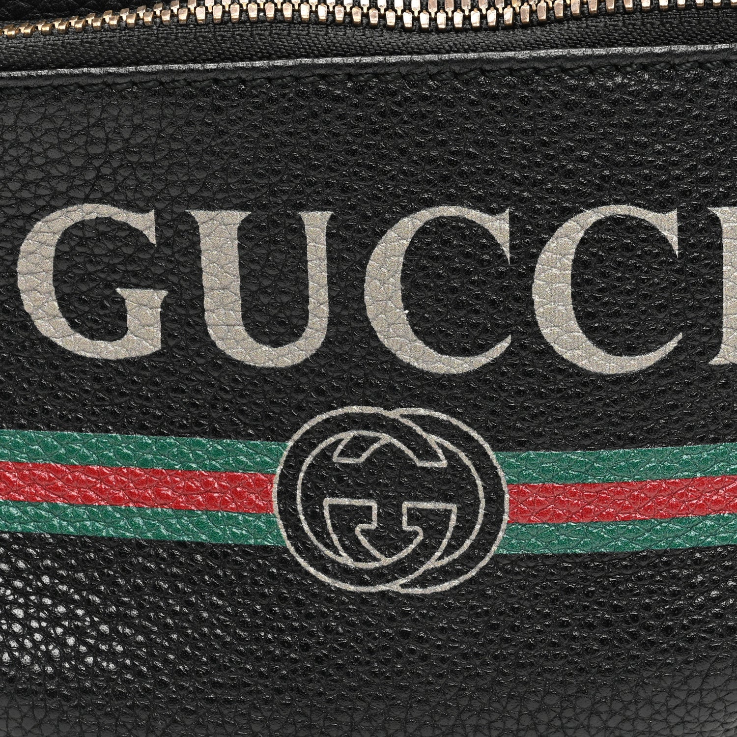Gucci Grained Calfskin Small Logo Belt Bag Black 8 of 10
