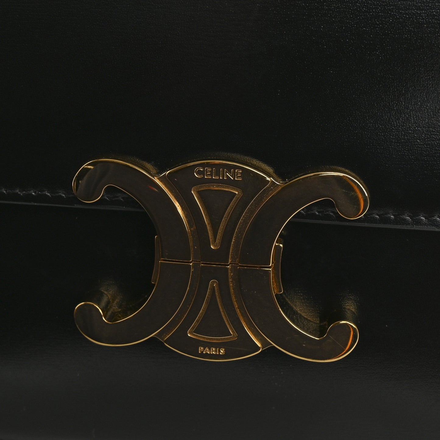 Shiny Calfskin Medium Triomphe Black