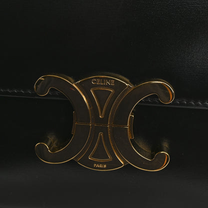Celine Shiny Calfskin Medium Triomphe Black 12 of 13