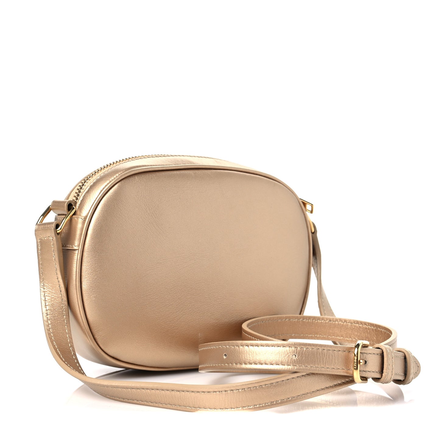 Laminated Calfskin Quilted Small C Charm Bag Gold