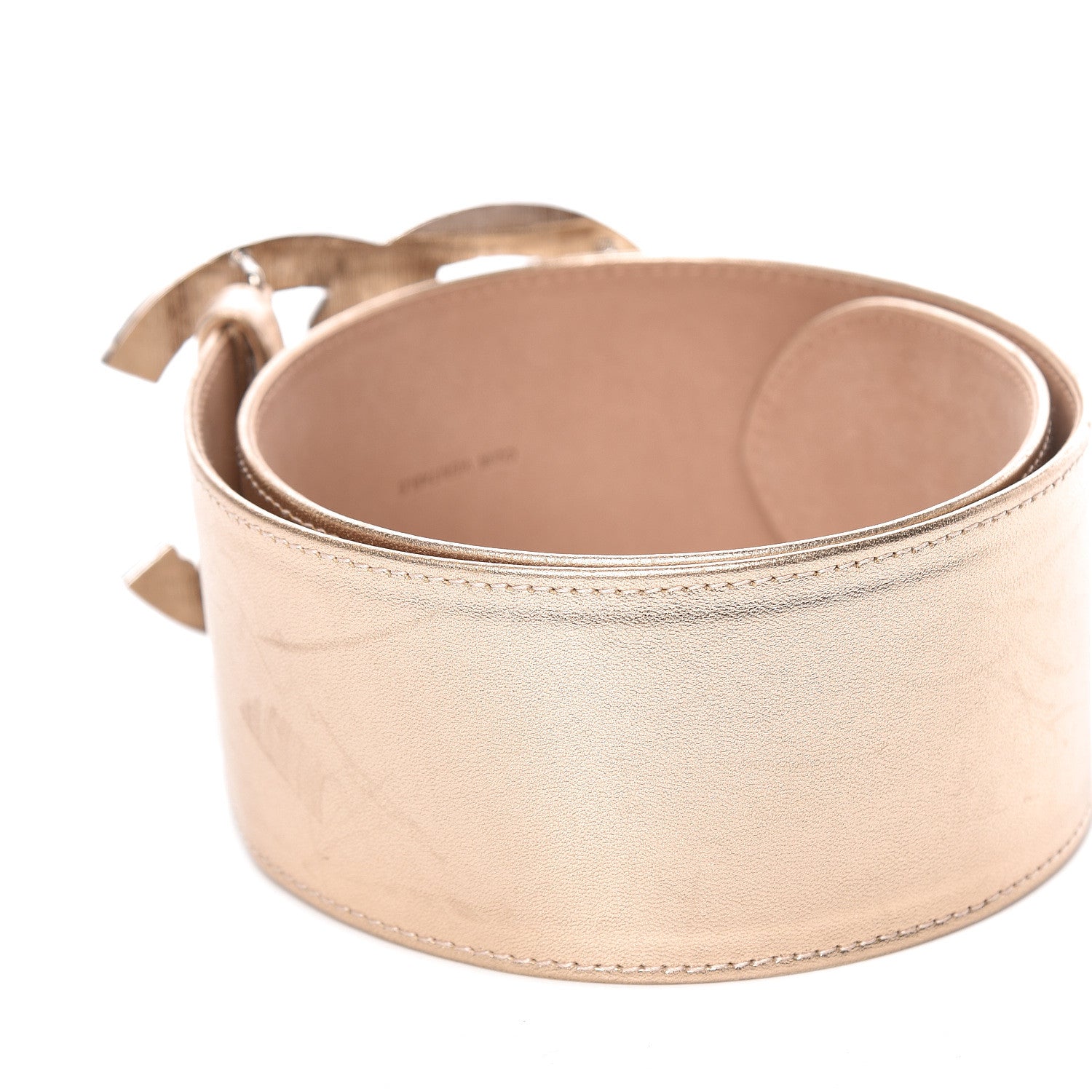 Chanel Metallic Lambskin CC Buckle Wide Belt 70 28 Gold 4 of 10