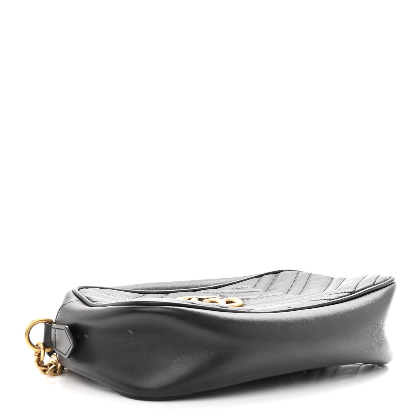 Calfskin Matelasse Small GG Marmont Chain Shoulder Bag Black