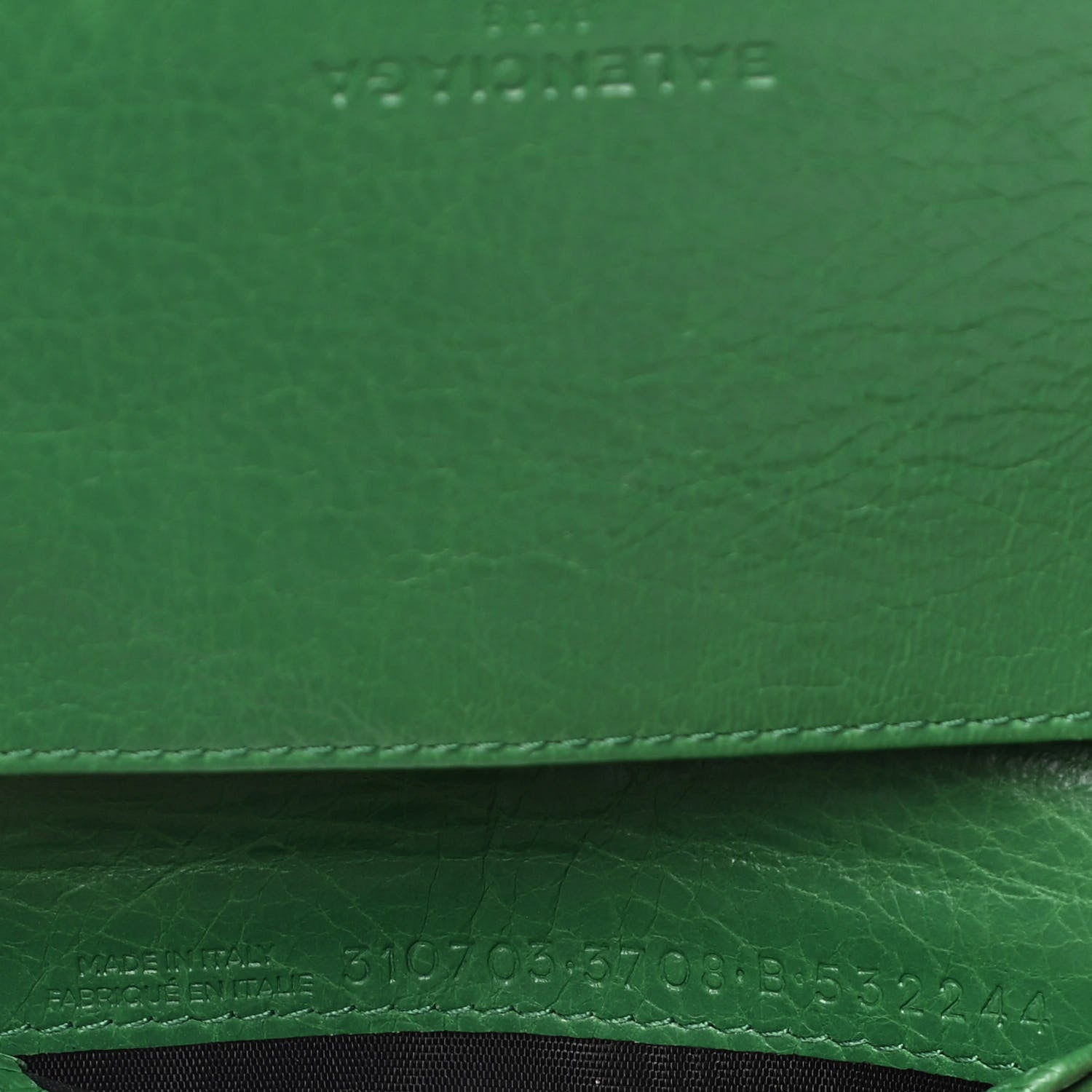 Balenciaga Agneau Arena Classic Gold Hardware Mini Wallet Vert Trefle 7 of 18