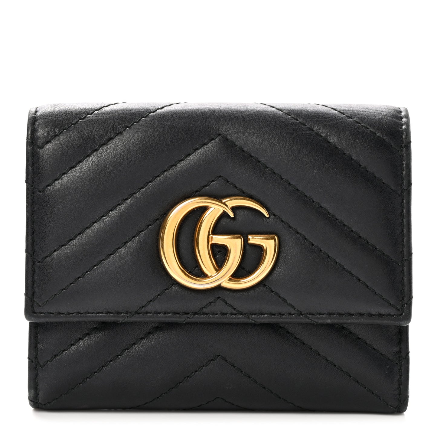 Calfskin Matelasse GG Marmont Wallet Black