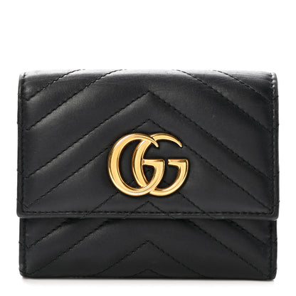 Gucci Calfskin Matelasse GG Marmont Wallet Black 1 of 7