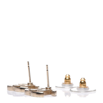 Chanel Crystal CC Earrings Gold 3 of 5