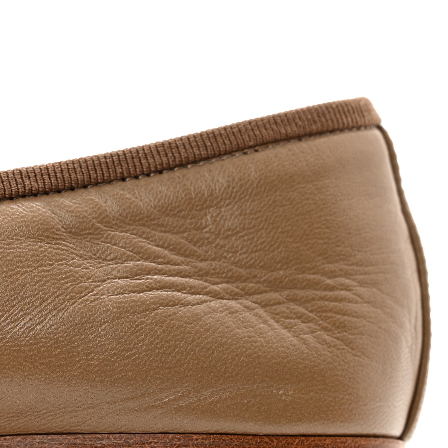 Chanel Lambskin Cap Toe CC Ballerina Flats 36.5 Beige 10 of 14
