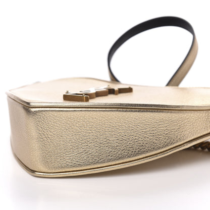 Saint Laurent Metallic Calfskin Heart Monogram Crossbody Gold 9 of 10