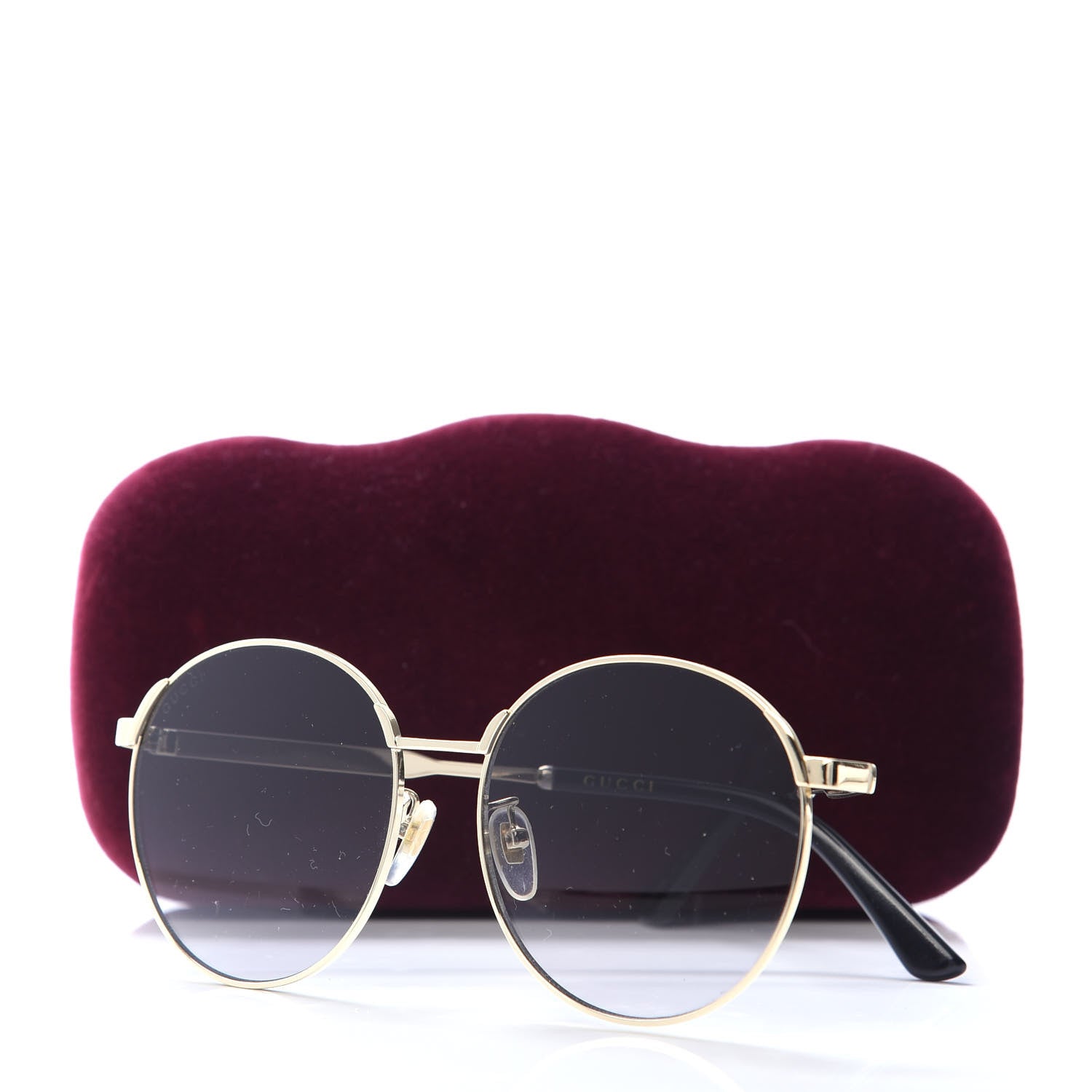 Gucci Web Round Sunglasses GG0206SK Gold 8 of 8