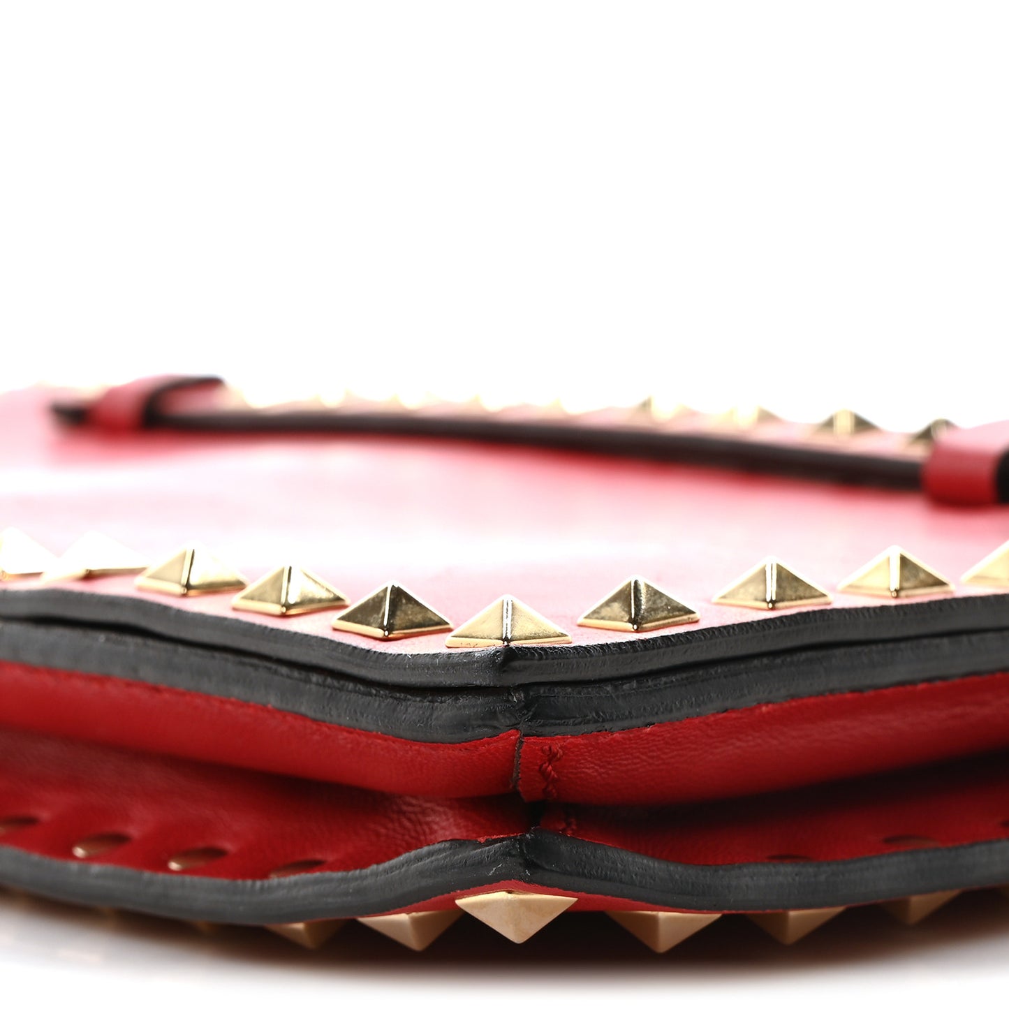 Nappa Rockstud Wristlet Clutch Rosso Valentino