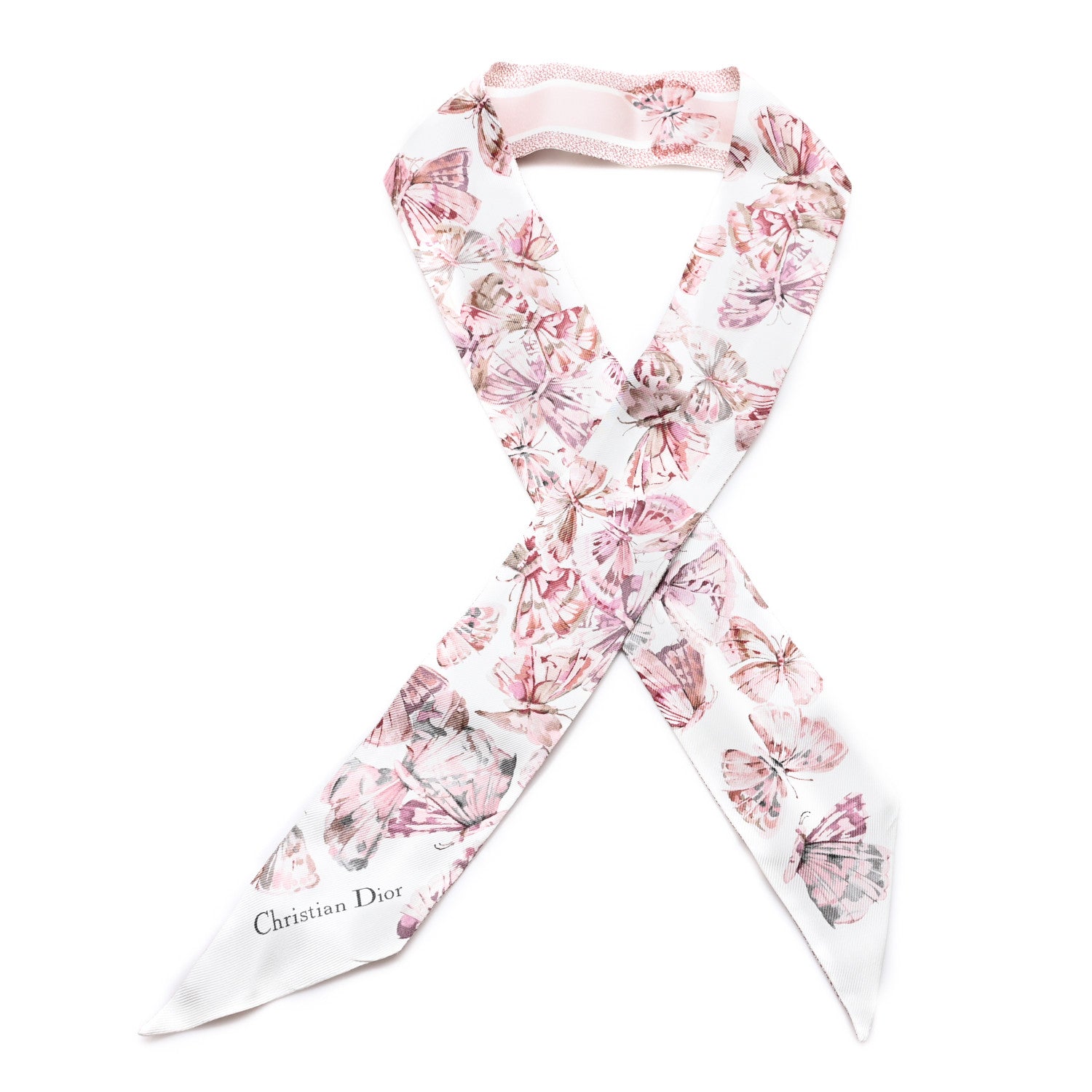 Christian Dior Silk Camo Papillon Mitzah Scarf Pink 1 of 3