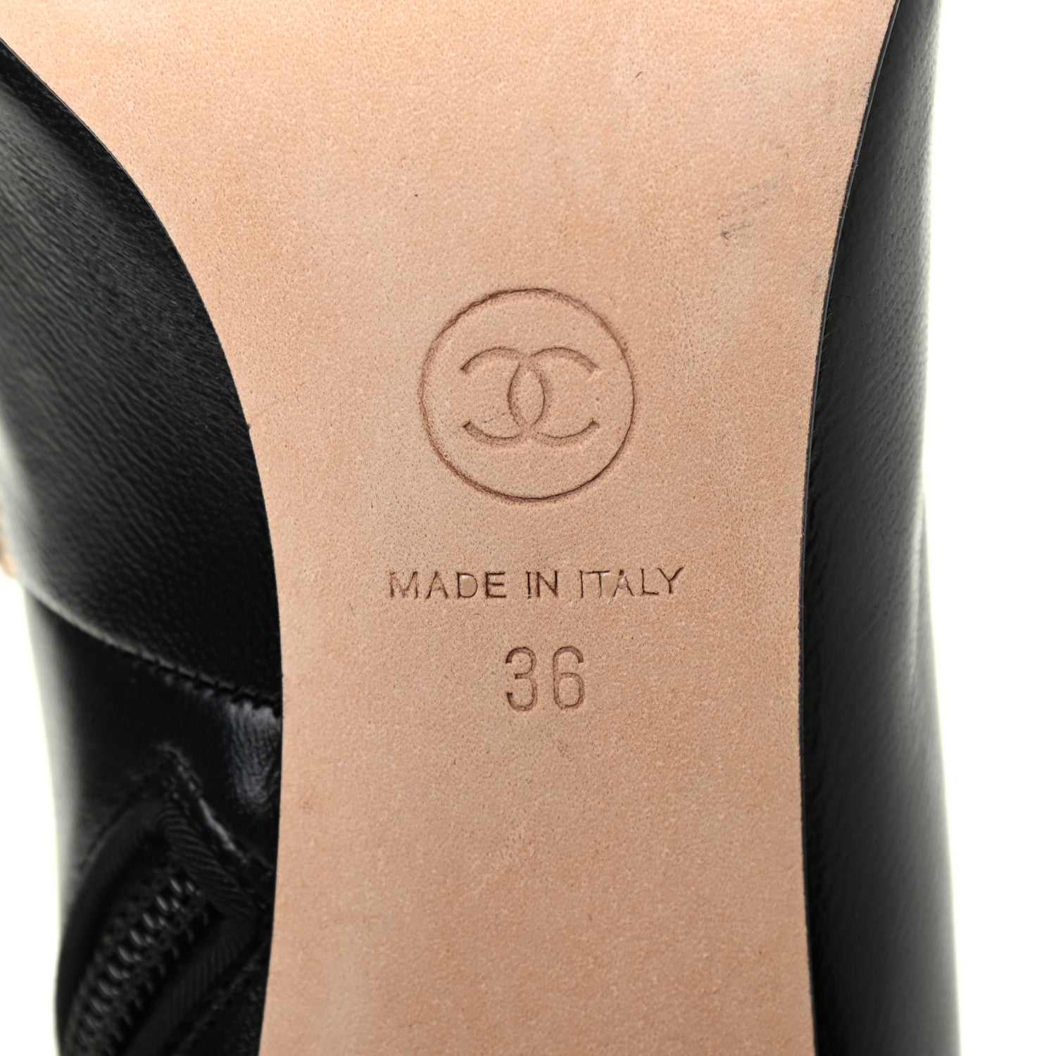 Chanel Lambskin Grosgrain Cap Toe Pearl Ankle Boots 36 Black 6 of 10