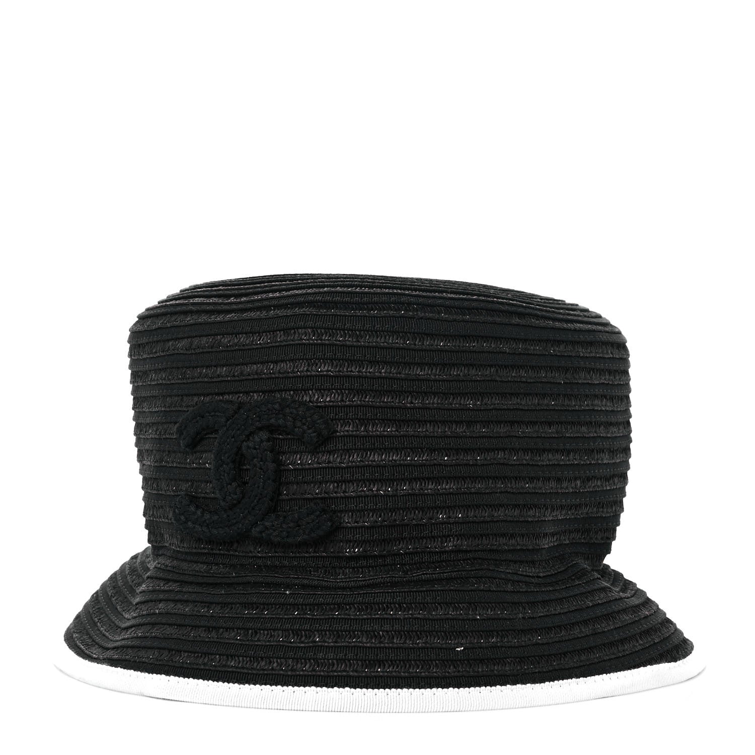 Chanel Cotton Viscose CC Bucket Hat L Black White 1 of 7