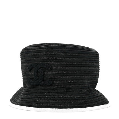 Chanel Cotton Viscose CC Bucket Hat L Black White 1 of 7