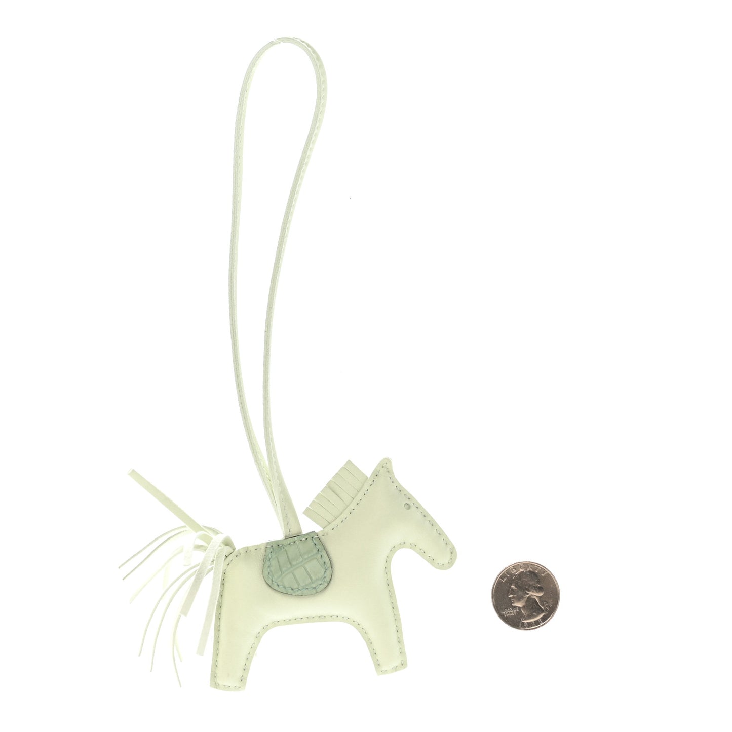 Milo Lambskin Matte Alligator Touch Grigri Rodeo Horse Bag Charm PM Vert Fizz Vert D'eau