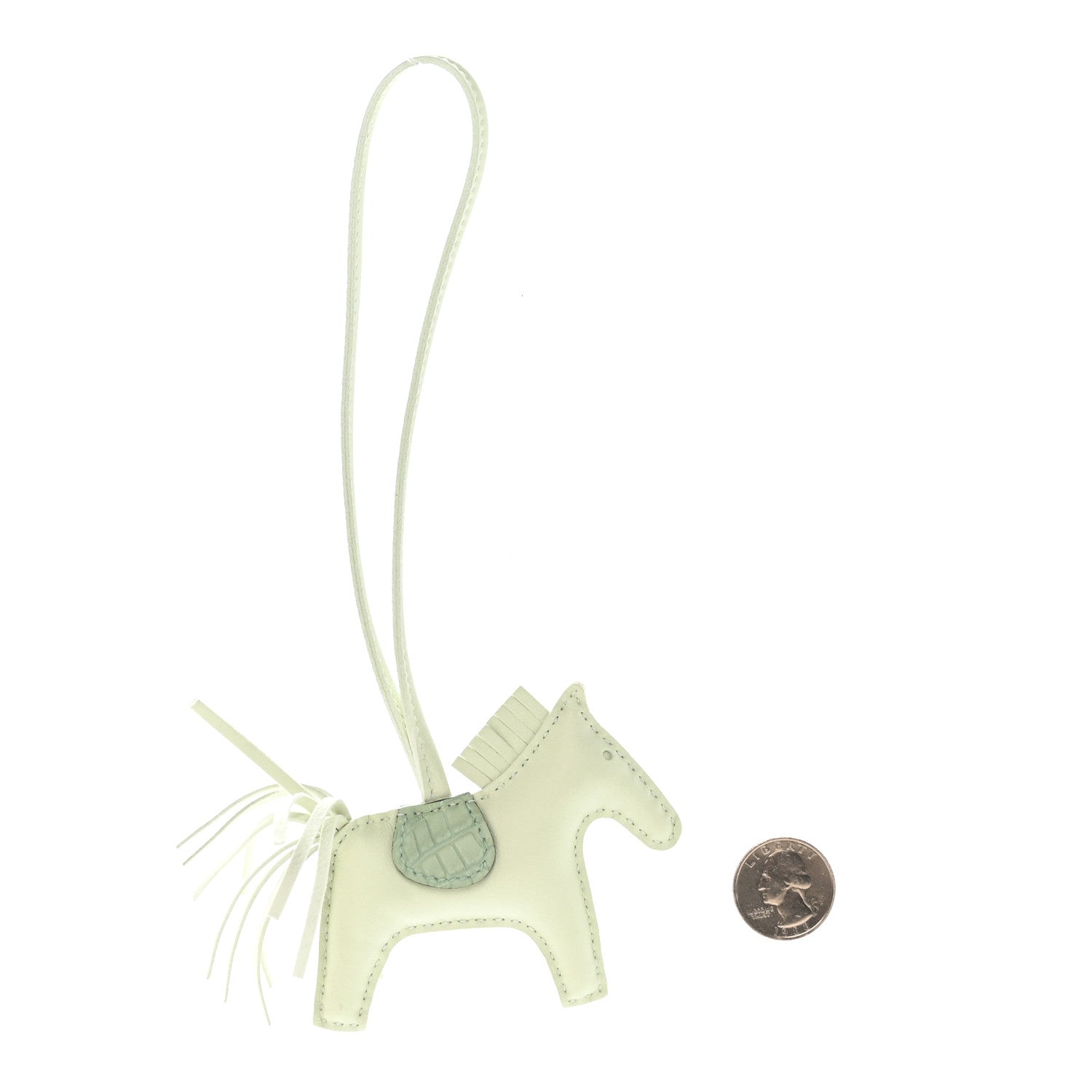 Hermes Milo Lambskin Matte Alligator Touch Grigri Rodeo Horse Bag Charm PM Vert Fizz Vert D'eau 2 of 4