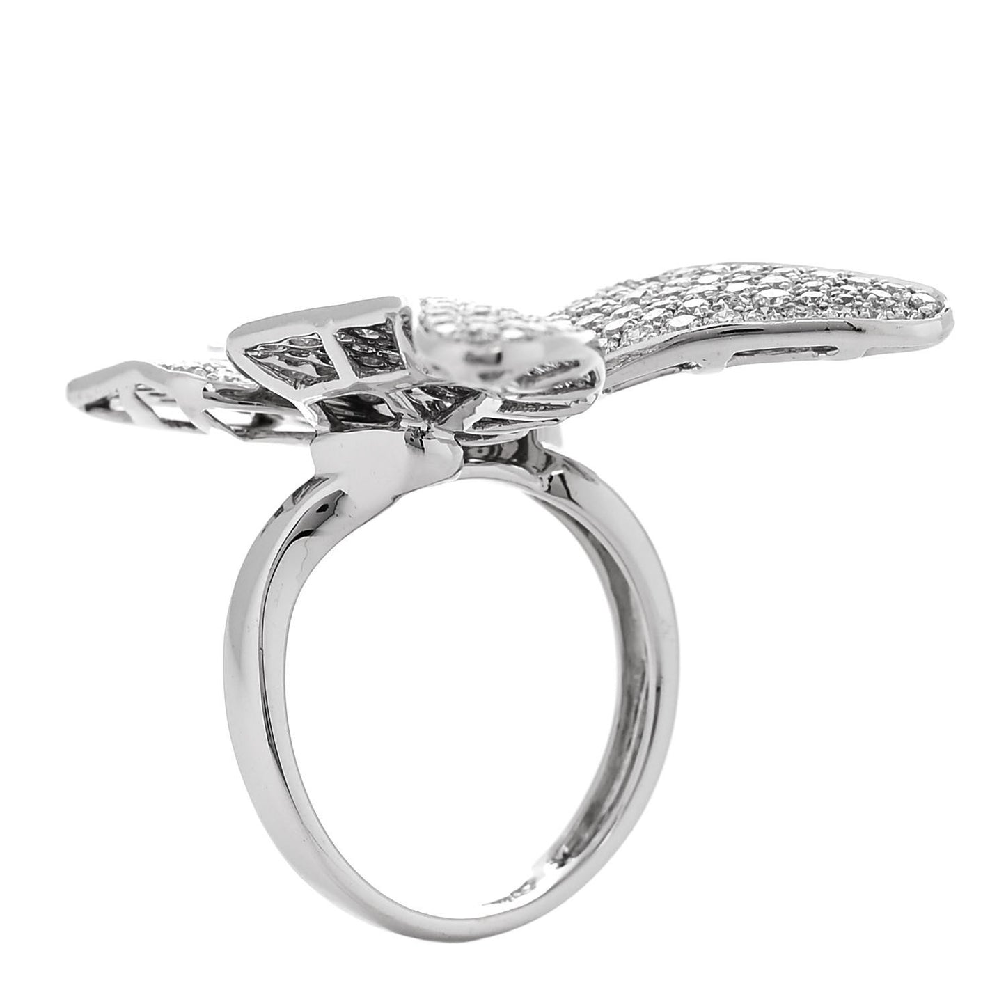 18K White Gold Diamond 3.25ctw Butterfly Ring 54 7
