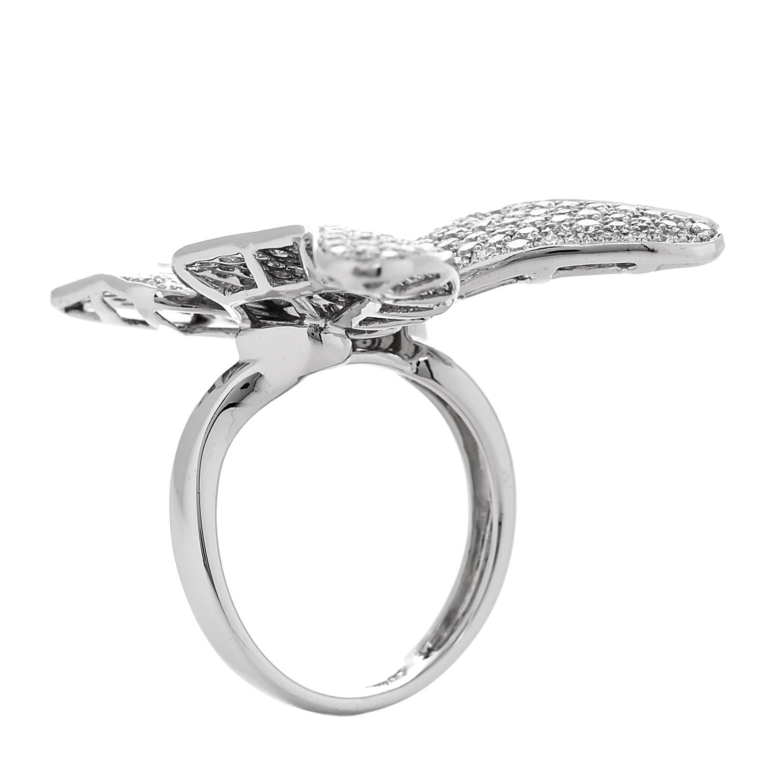 Parker & West by FASHIONPHILE 18K White Gold Diamond 3.25ctw Butterfly Ring 54 7 6 of 9