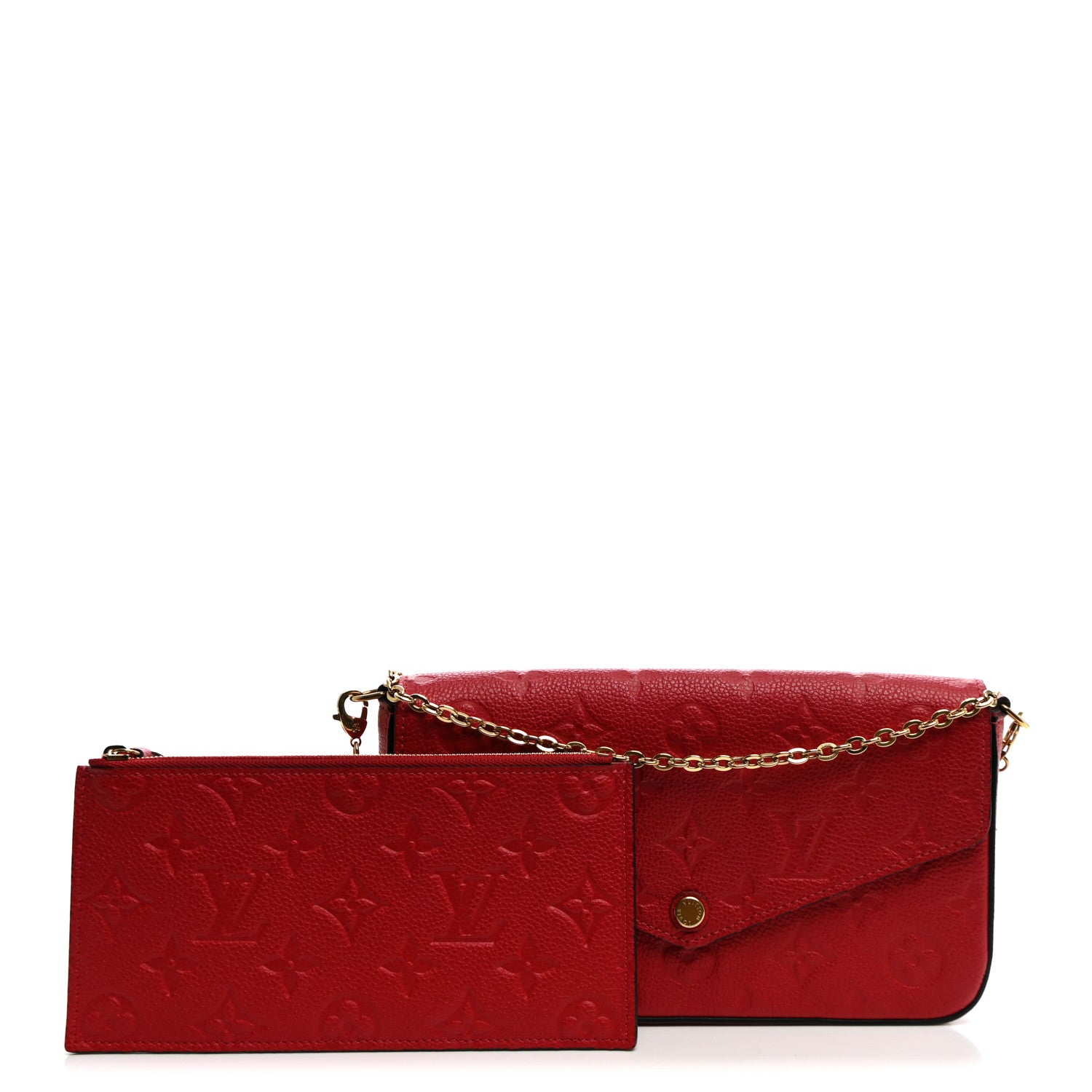 Louis Vuitton Empreinte Pochette Felicie Chain Wallet Scarlet 2 of 8