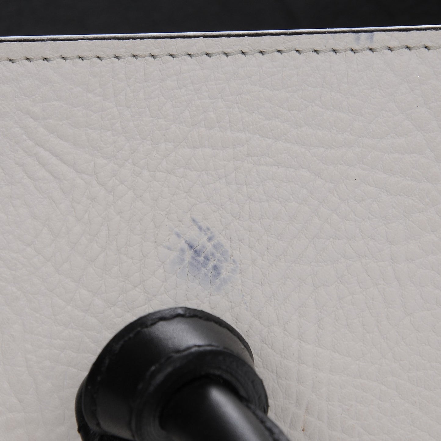 Elephant Calfskin Small Bi-Color Tie Knot Tote White Black