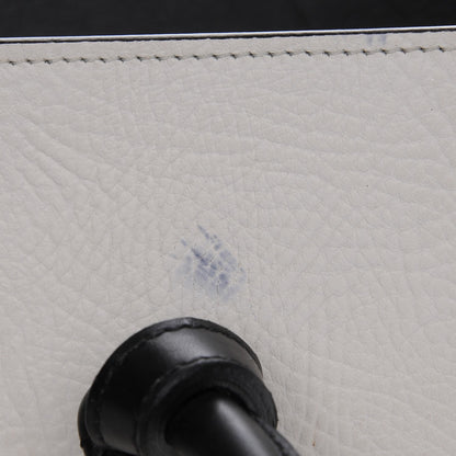 Celine Elephant Calfskin Small Bi-Color Tie Knot Tote White Black 8 of 9