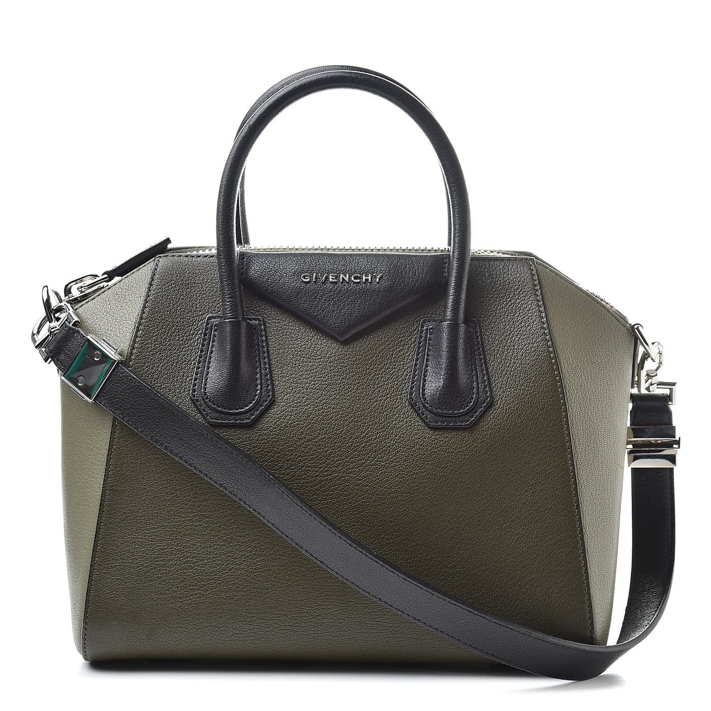 Sugar Goatskin Small Tri-Color Antigona Olive Black