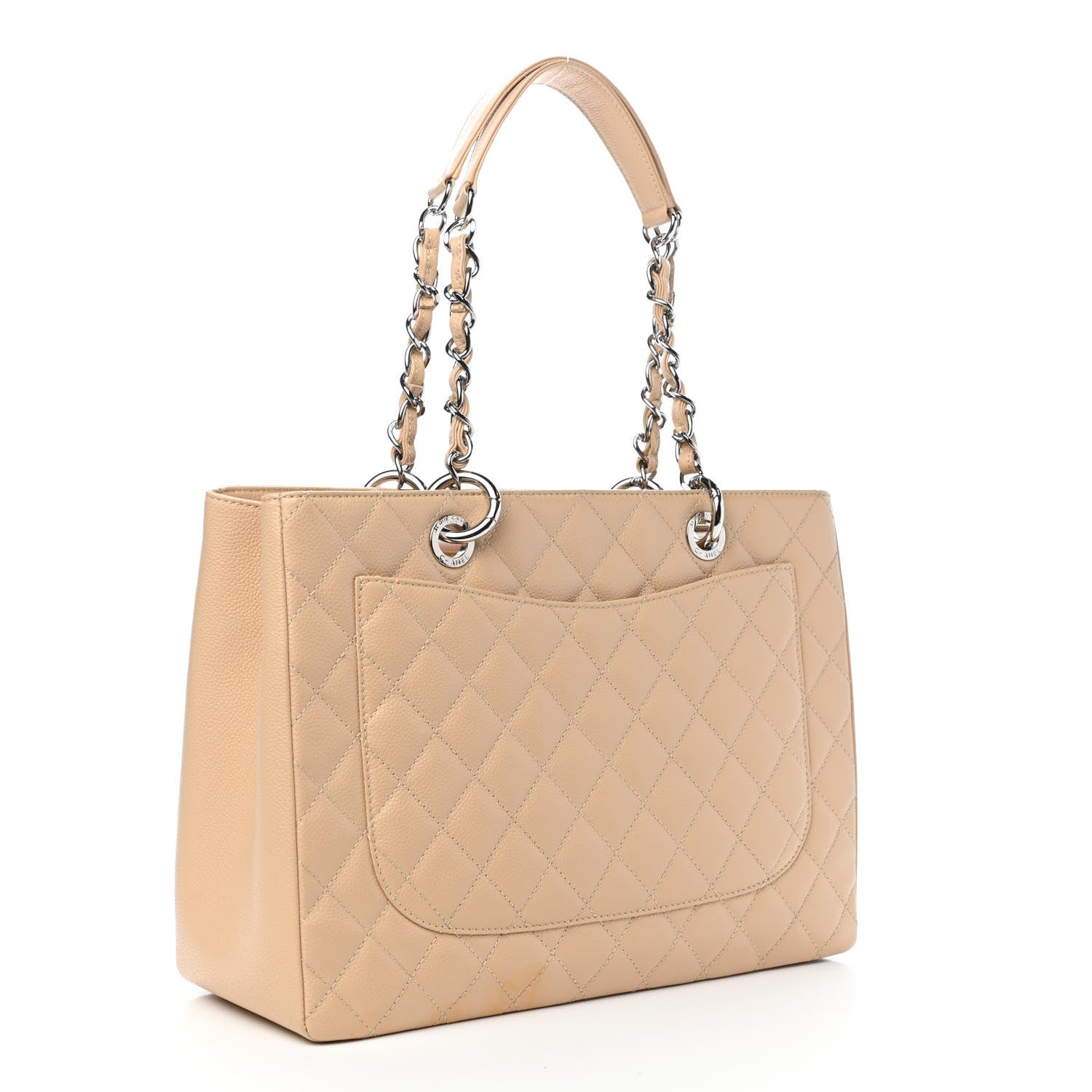 Chanel Caviar Quilted Grand Shopping Tote GST Beige Clair 3 of 11