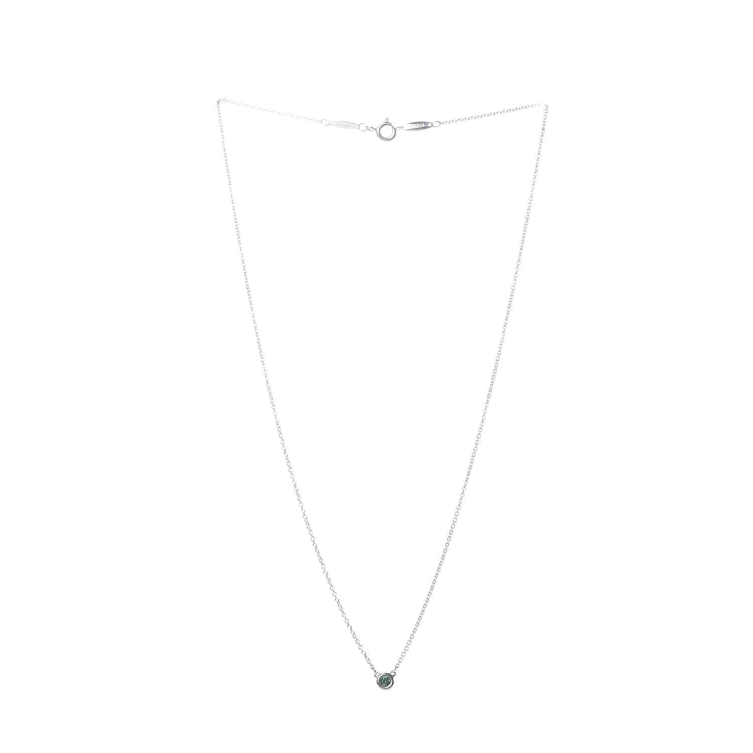 Tiffany Sterling Silver Tsavorite Color By The Yard Necklace 3 of 6