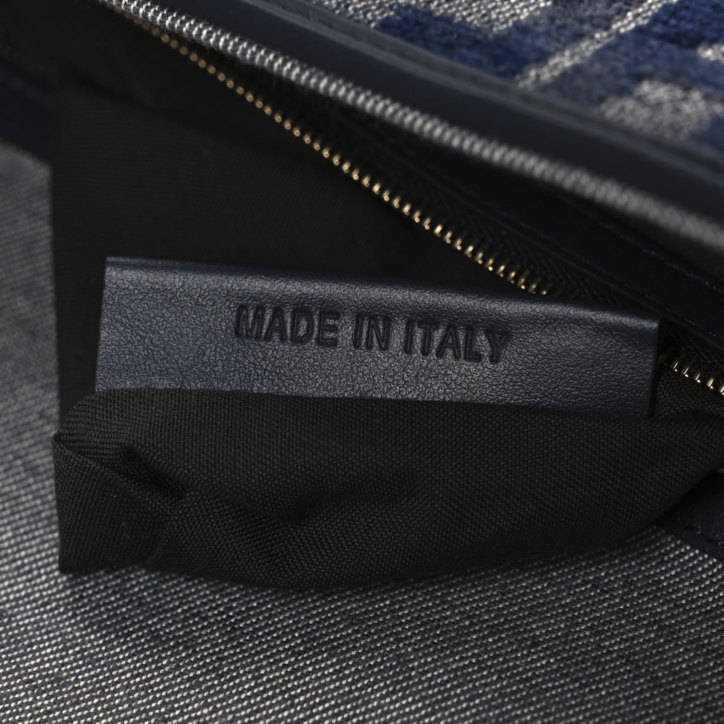 Chenille FF Embroidered Baguette Dark Blue Grey