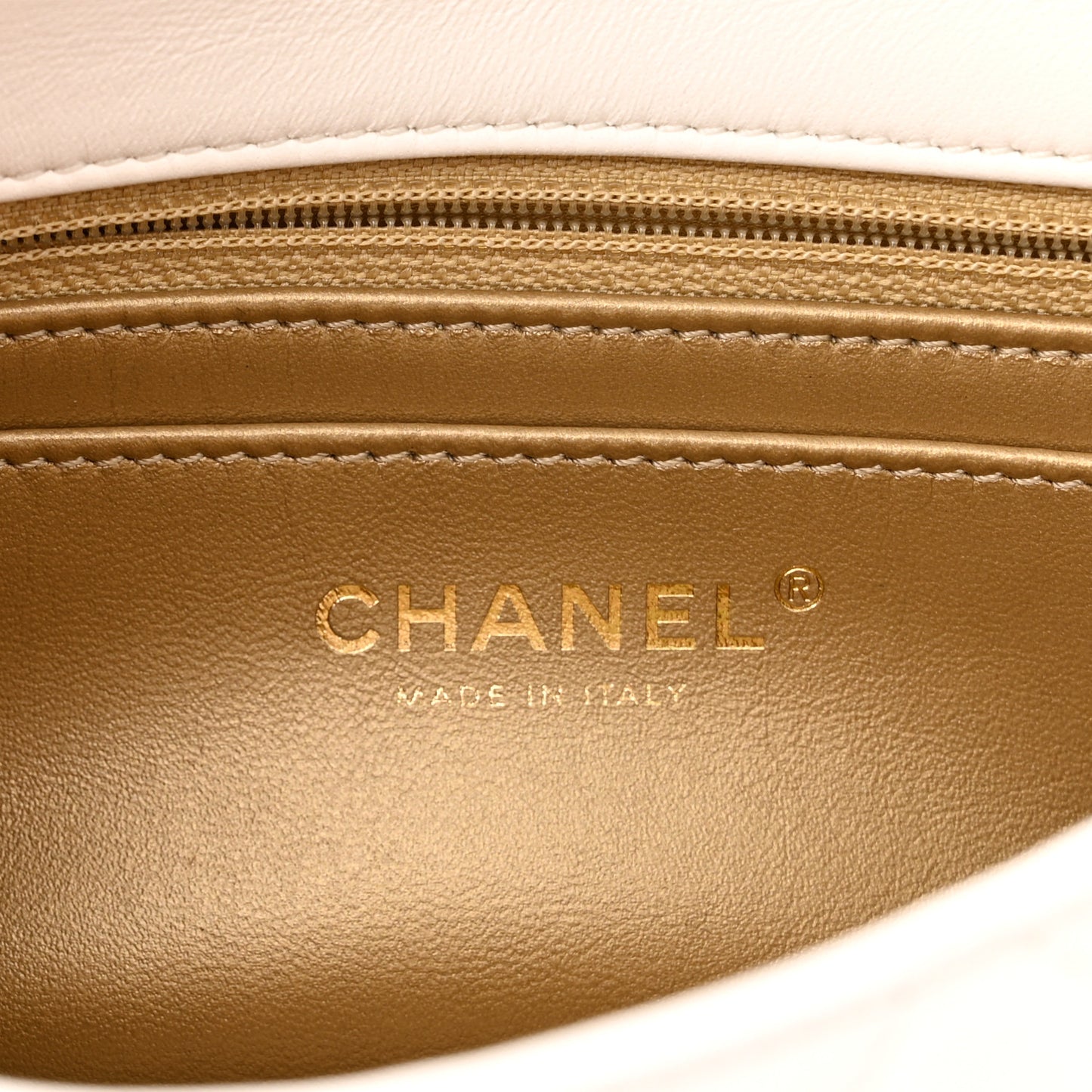 Lambskin Quilted Mini Rectangular Pearl Crush Flap White