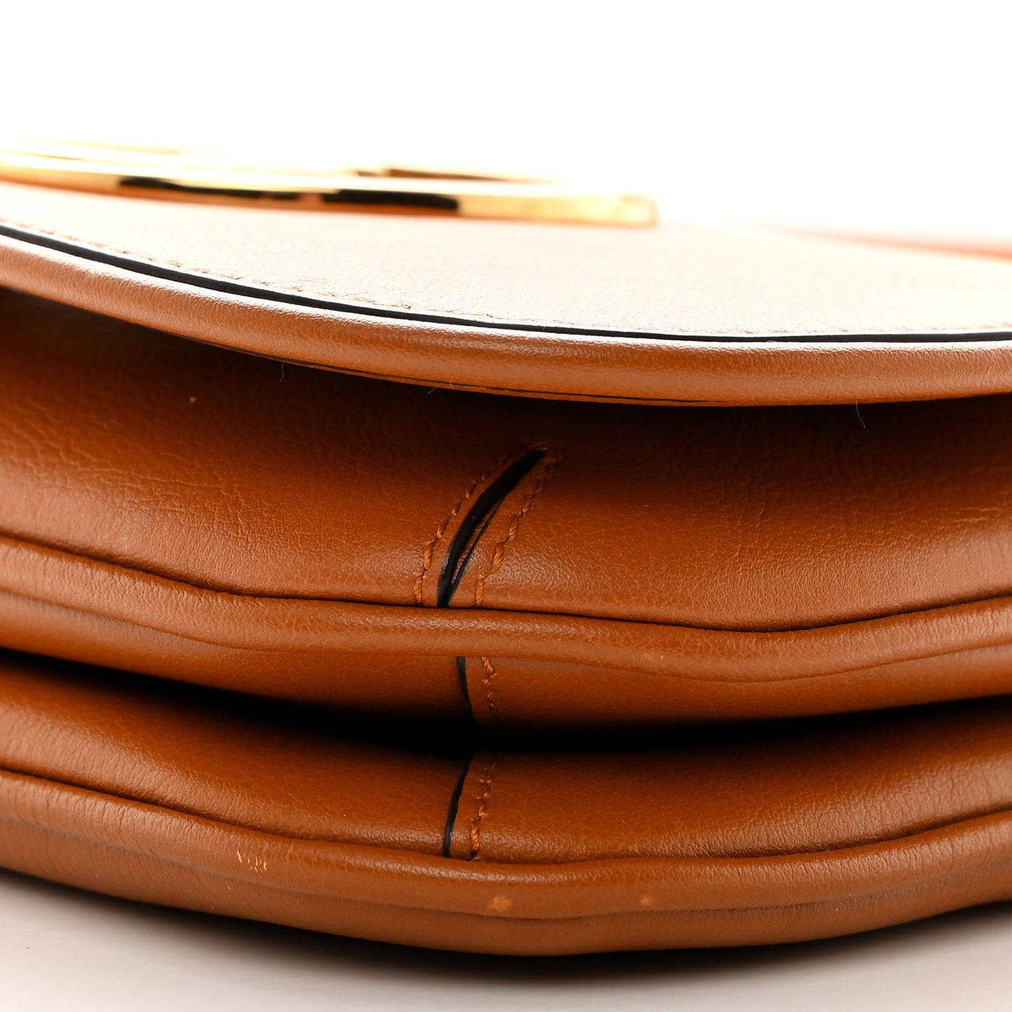 Roxy Calfskin Web Mini Blondie Shoulder Bag Cognac