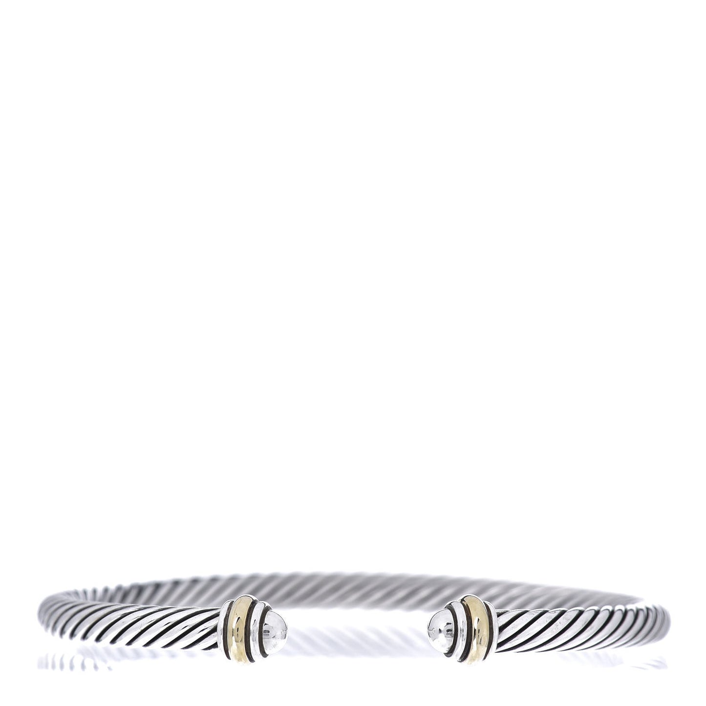Sterling Silver 18K Yellow Gold 4mm Cable Classics Bracelet