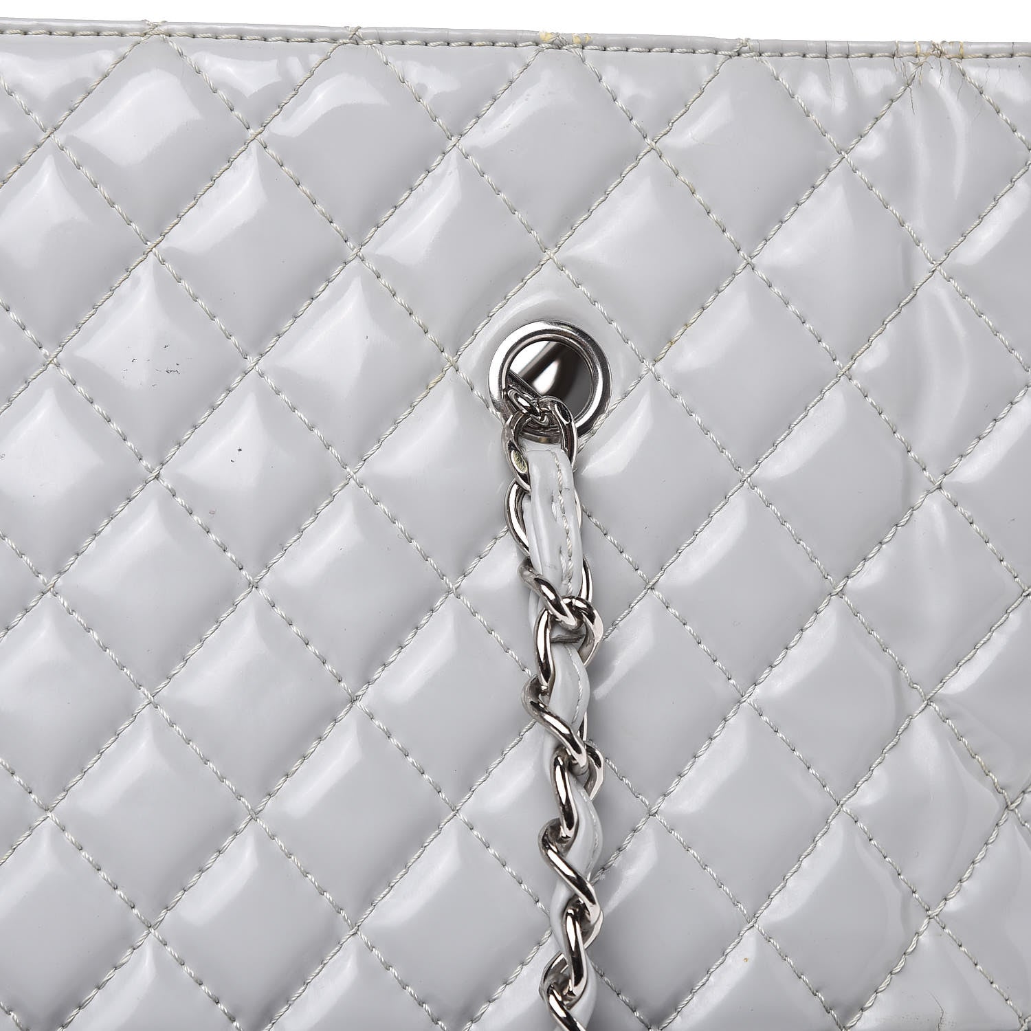 Chanel Vinyl Quilted In The Business North South Tote Light Grey 15 of 21