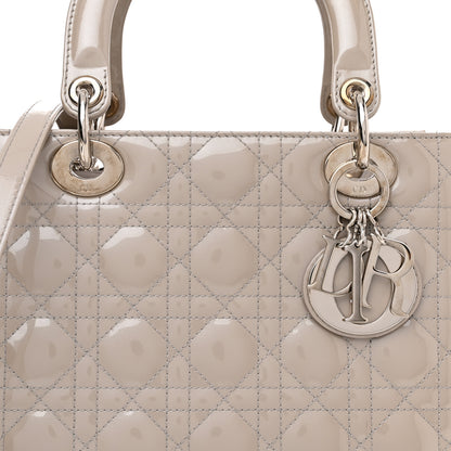 Christian Dior Patent Cannage Medium Lady Dior Grey 8 of 12