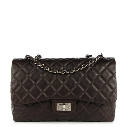 Chanel Washed Lambskin Quilted Jumbo Hybrid Reissue Flap Dark Brown 1 of 8