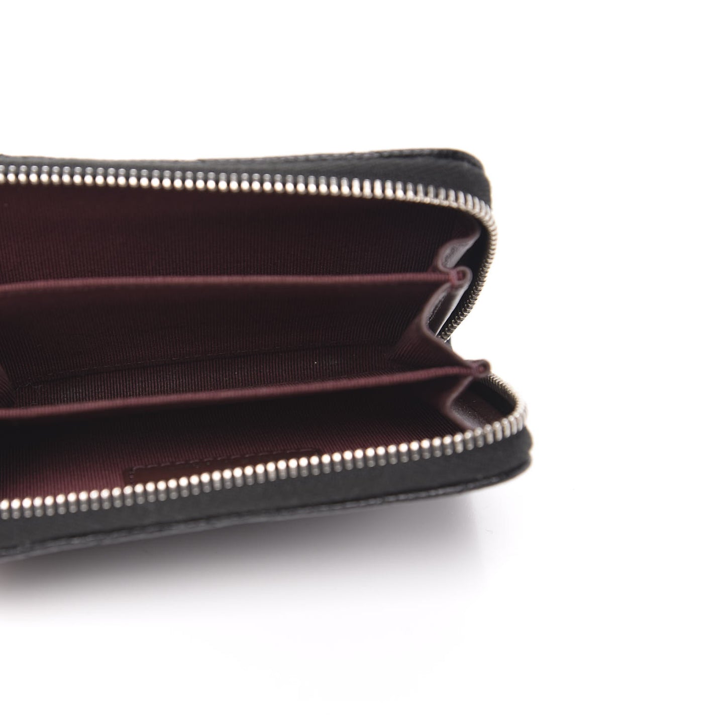 Caviar Quilted Zip Coin Purse Black