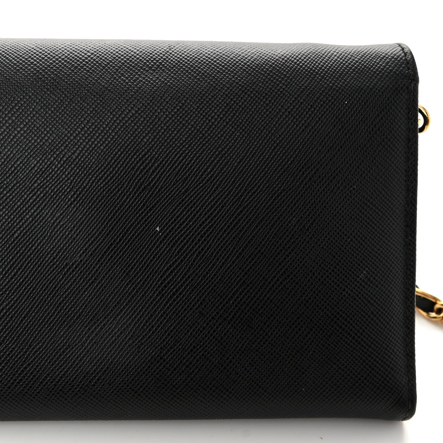 Prada Saffiano Metal Oro Chain Wallet Black 11 of 12