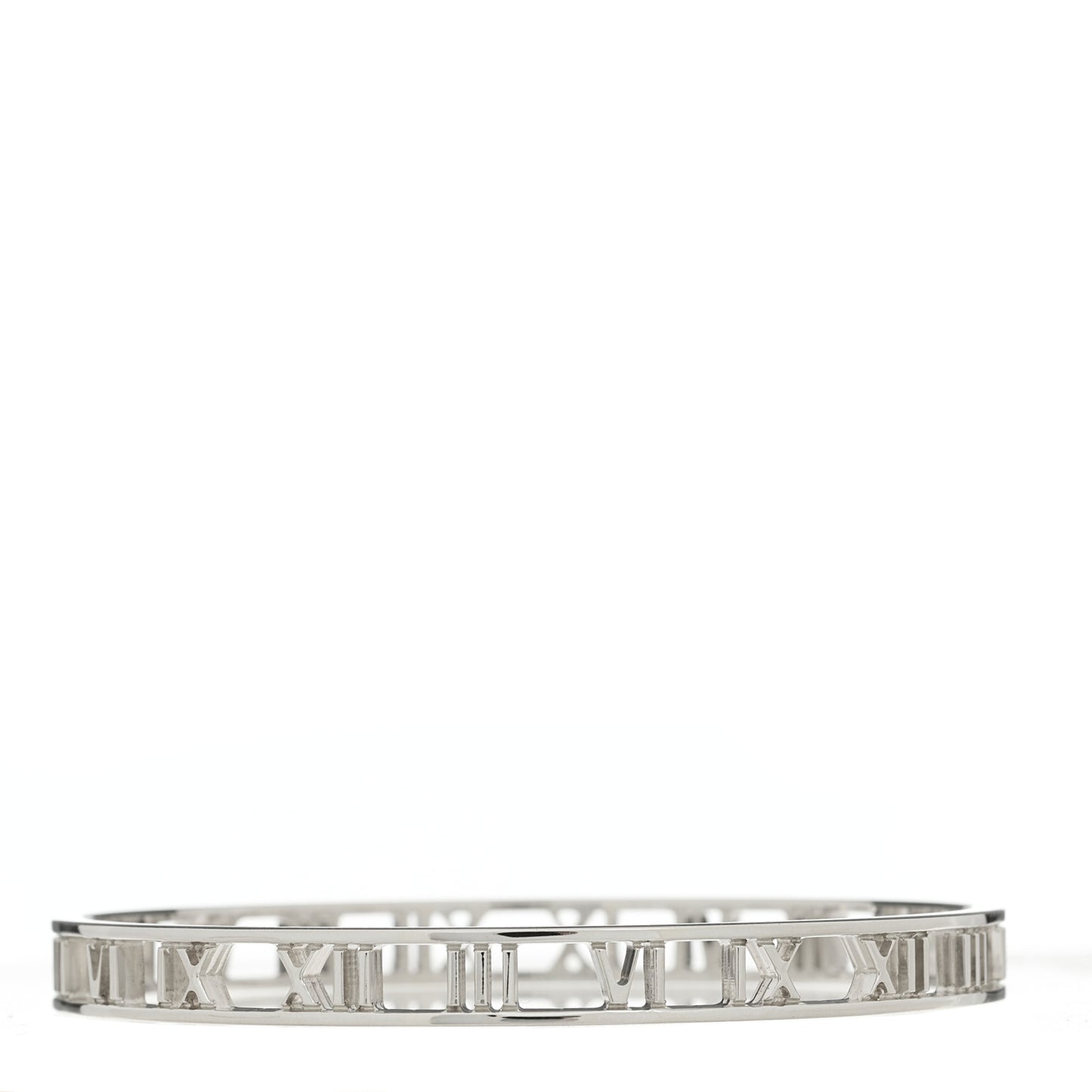 Sterling Silver Narrow Atlas Open Bangle Bracelet