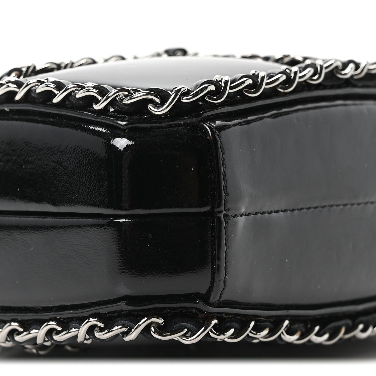 Chanel Patent Minaudiere Chain Clutch Black 6 of 8