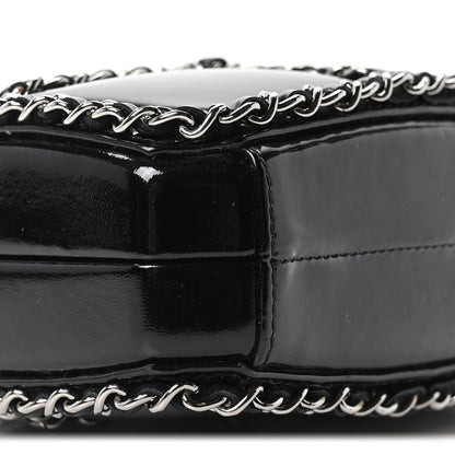 Chanel Patent Minaudiere Chain Clutch Black 6 of 8