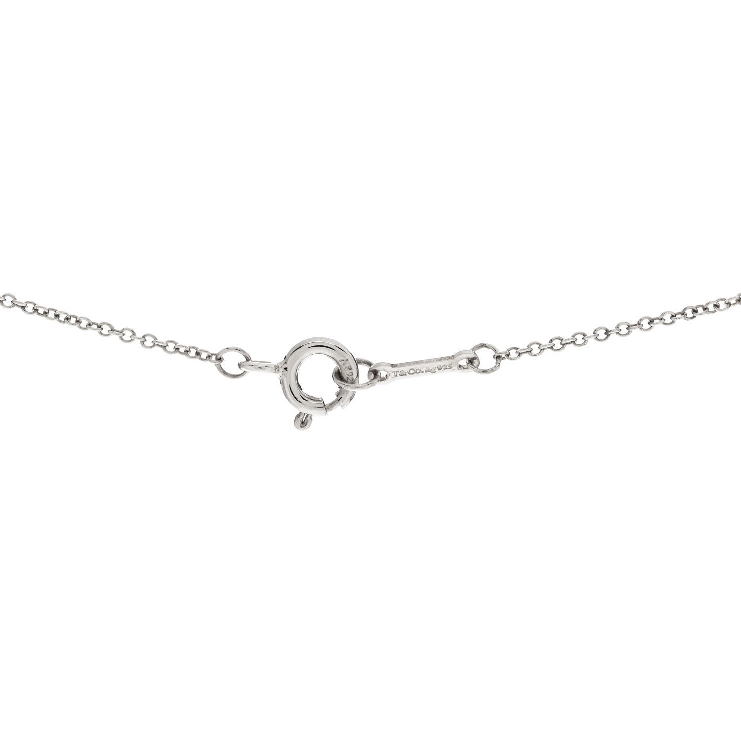 Tiffany Sterling Silver Pearl Paloma Picasso Olive Leaf Pendant Necklace 4 of 5