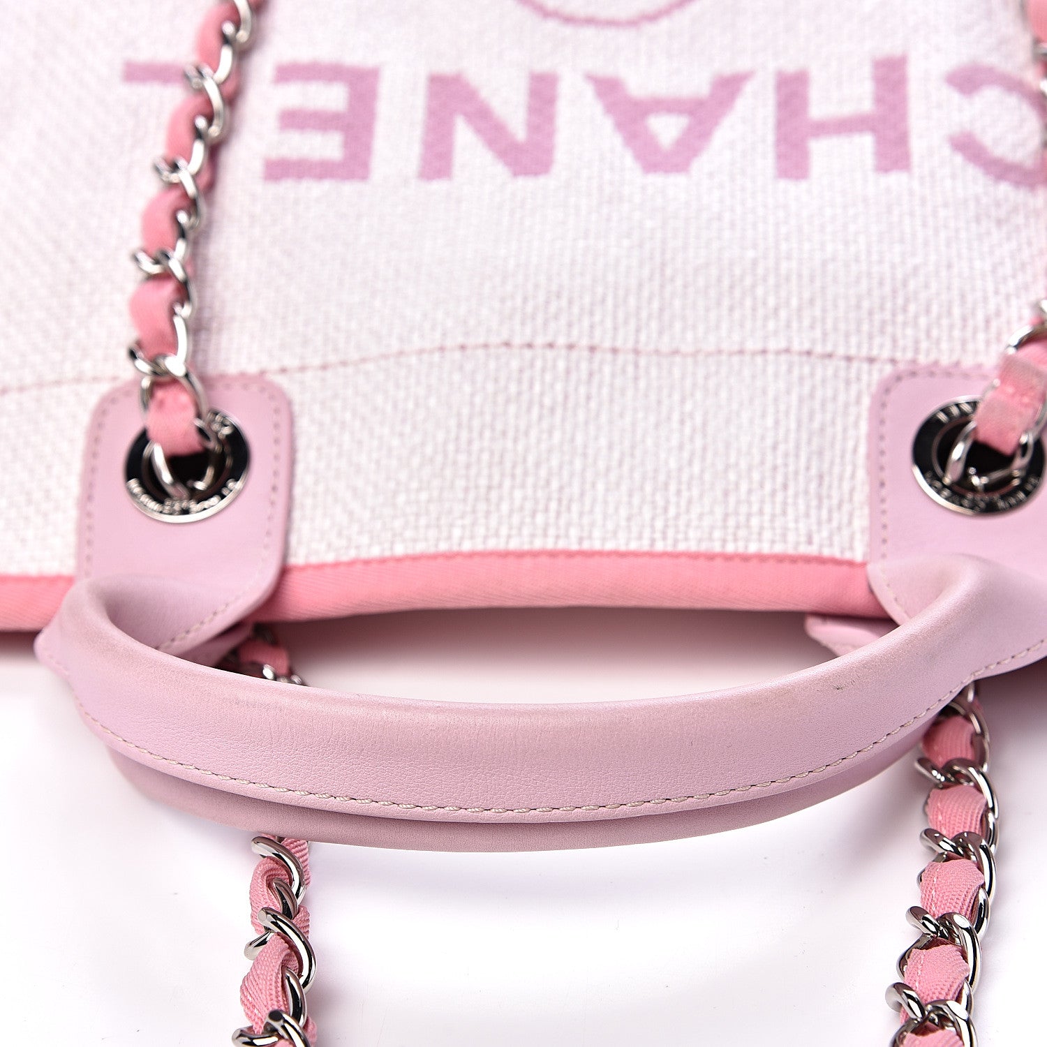 Chanel Canvas Medium Deauville Tote Pink 9 of 11