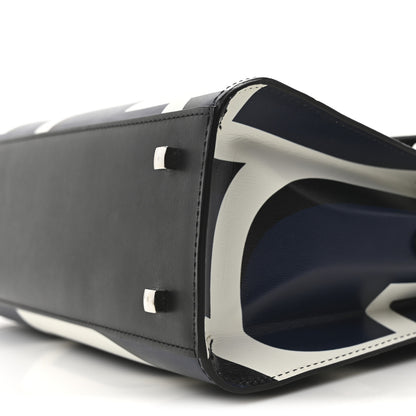 Delvaux Box Calfskin MM Tempete Satchel Navy Ivory Black 10 of 10