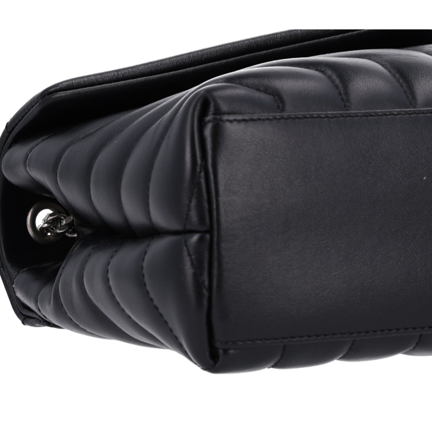 Saint Laurent Calfskin Y Quilted Monogram Small Loulou Chain Satchel Black 10 of 11
