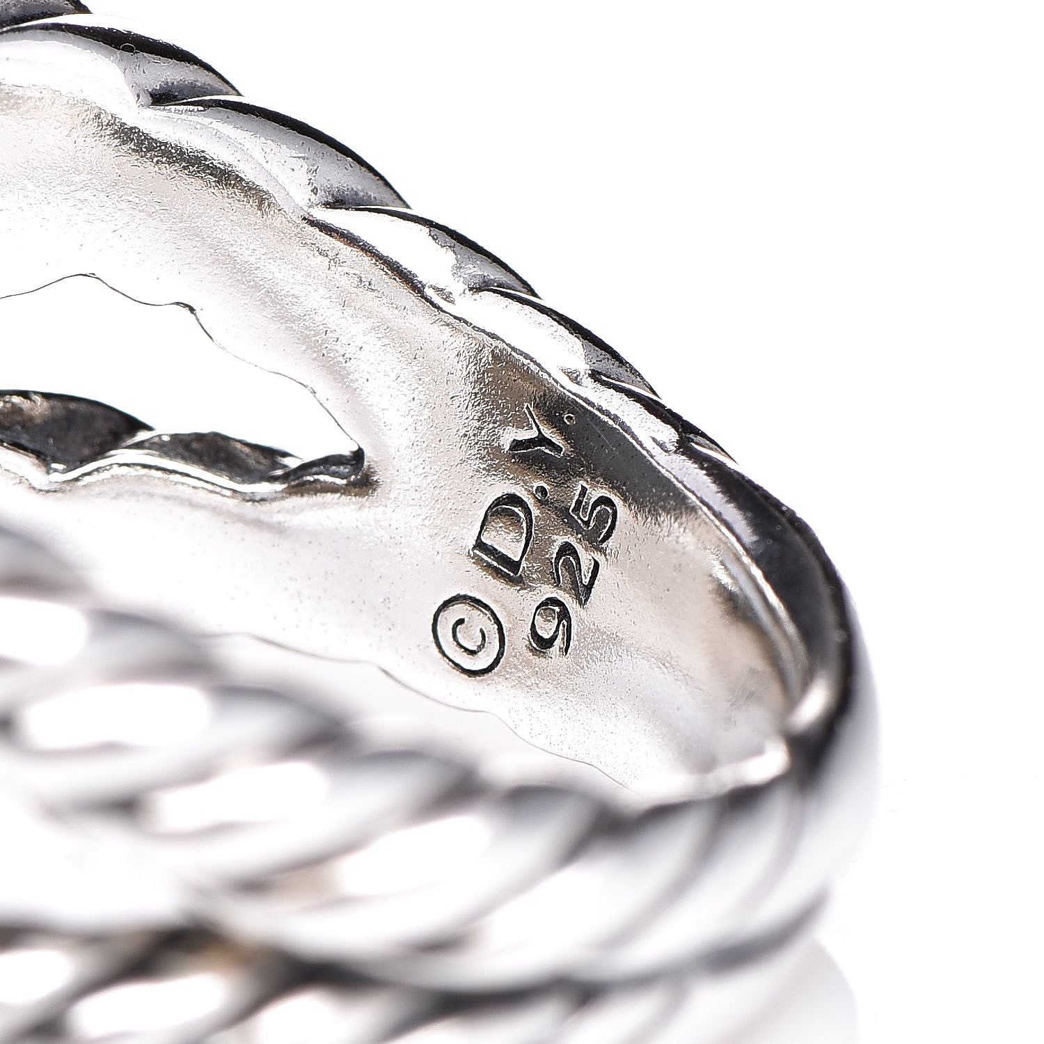 David Yurman Sterling Silver Diamond Black Orchid 14mm Albion Ring 54 7 5 of 5