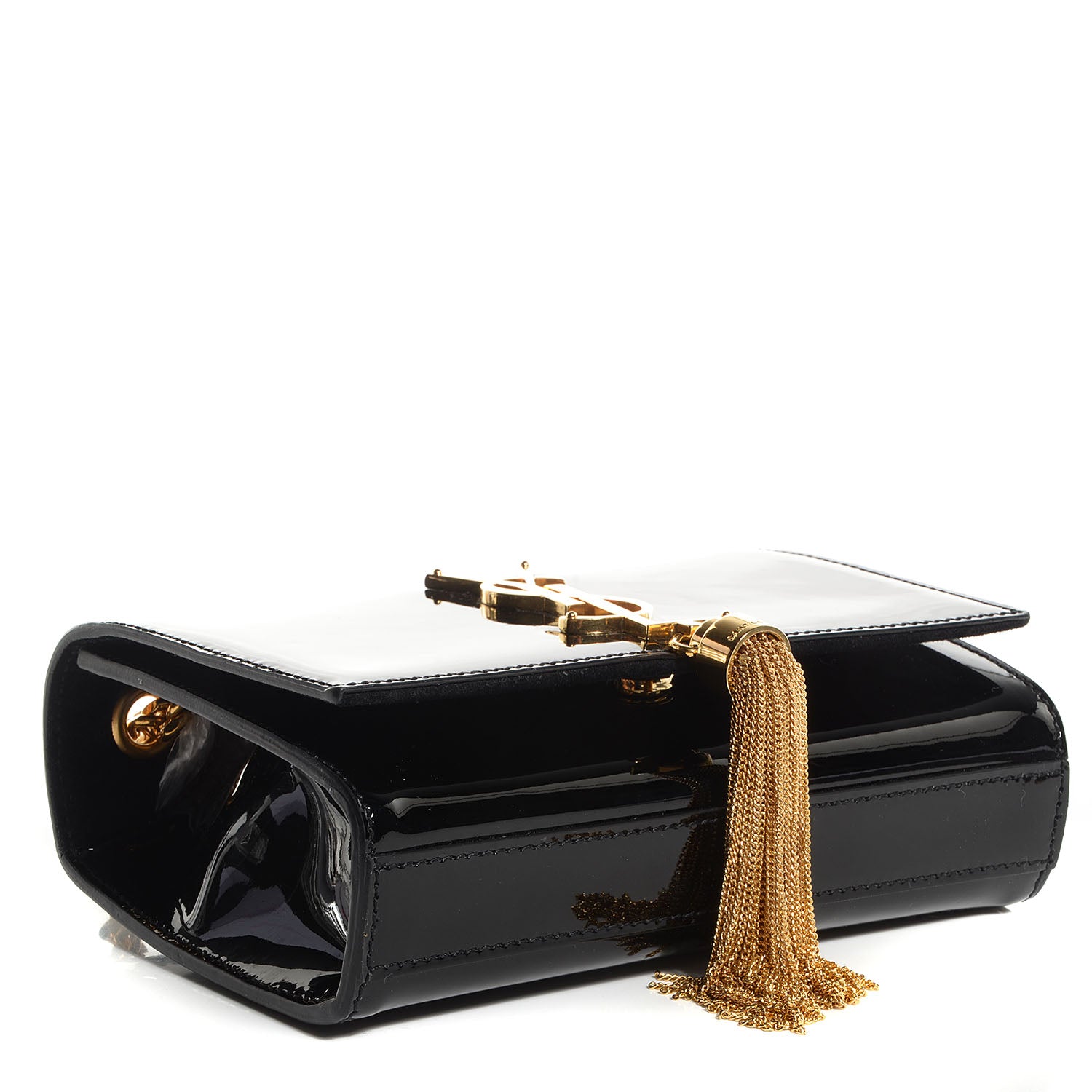 Saint Laurent Patent Small Classic Monogram Kate Tassel Satchel Black 4 of 10