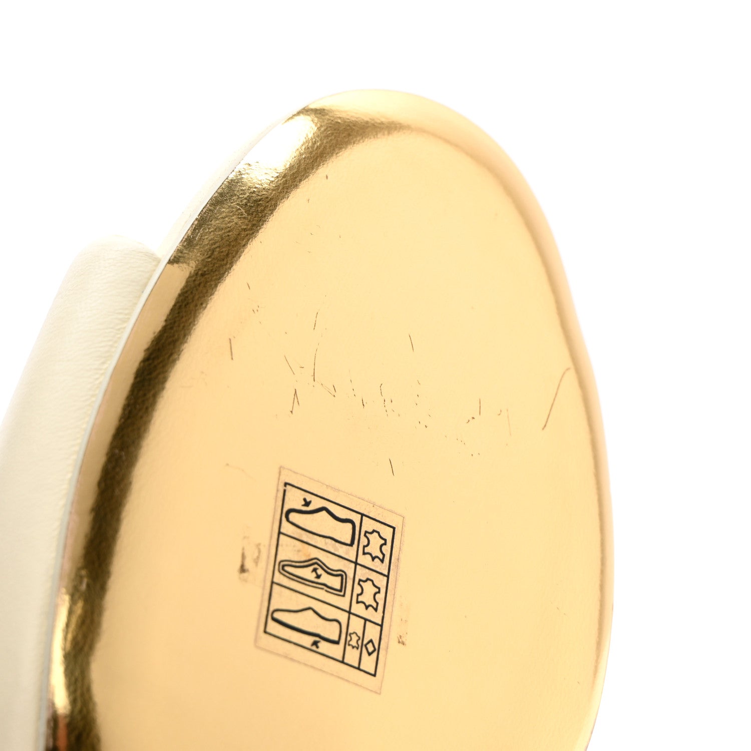 Chanel Lambskin Chain CC Mules 38 White Gold 9 of 13