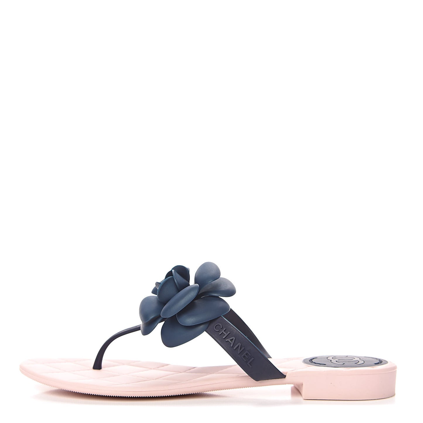 Jelly Camellia Thong Sandals 38 Navy Pink
