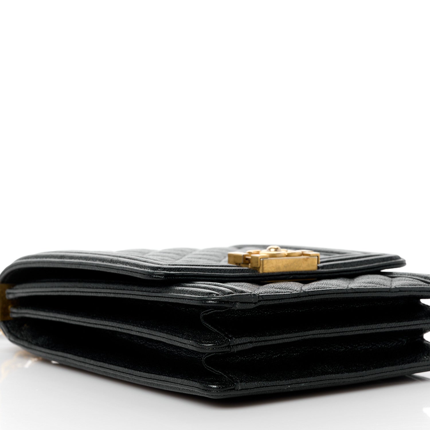 Chanel Caviar Quilted North South Boy Flap Black 9 of 12