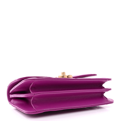 Chanel Calfskin Quilted Mini Dual Handle Chain Flap Bag Purple 4 of 14